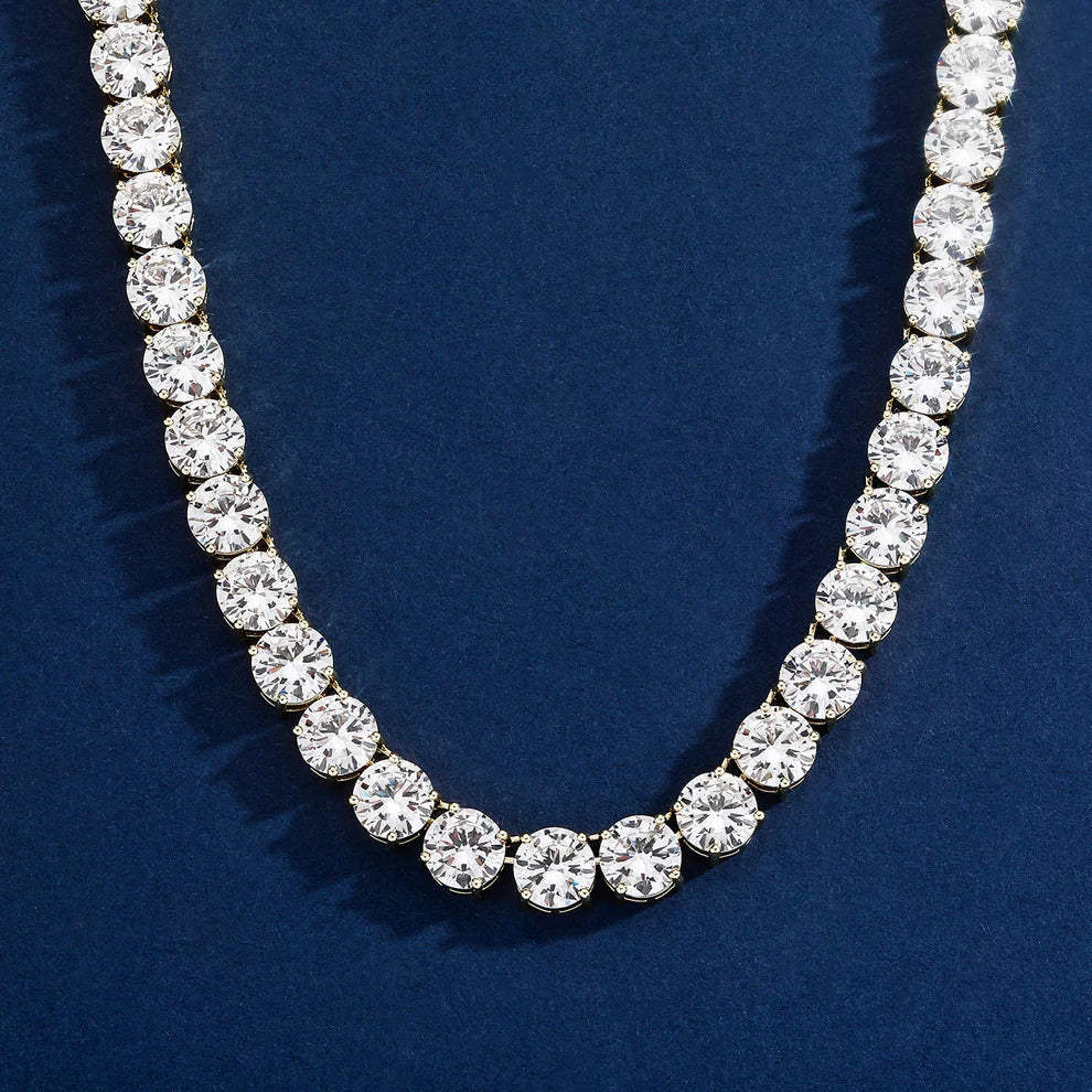 10mm Moissanite Tennis Necklace - Gold / 16’’