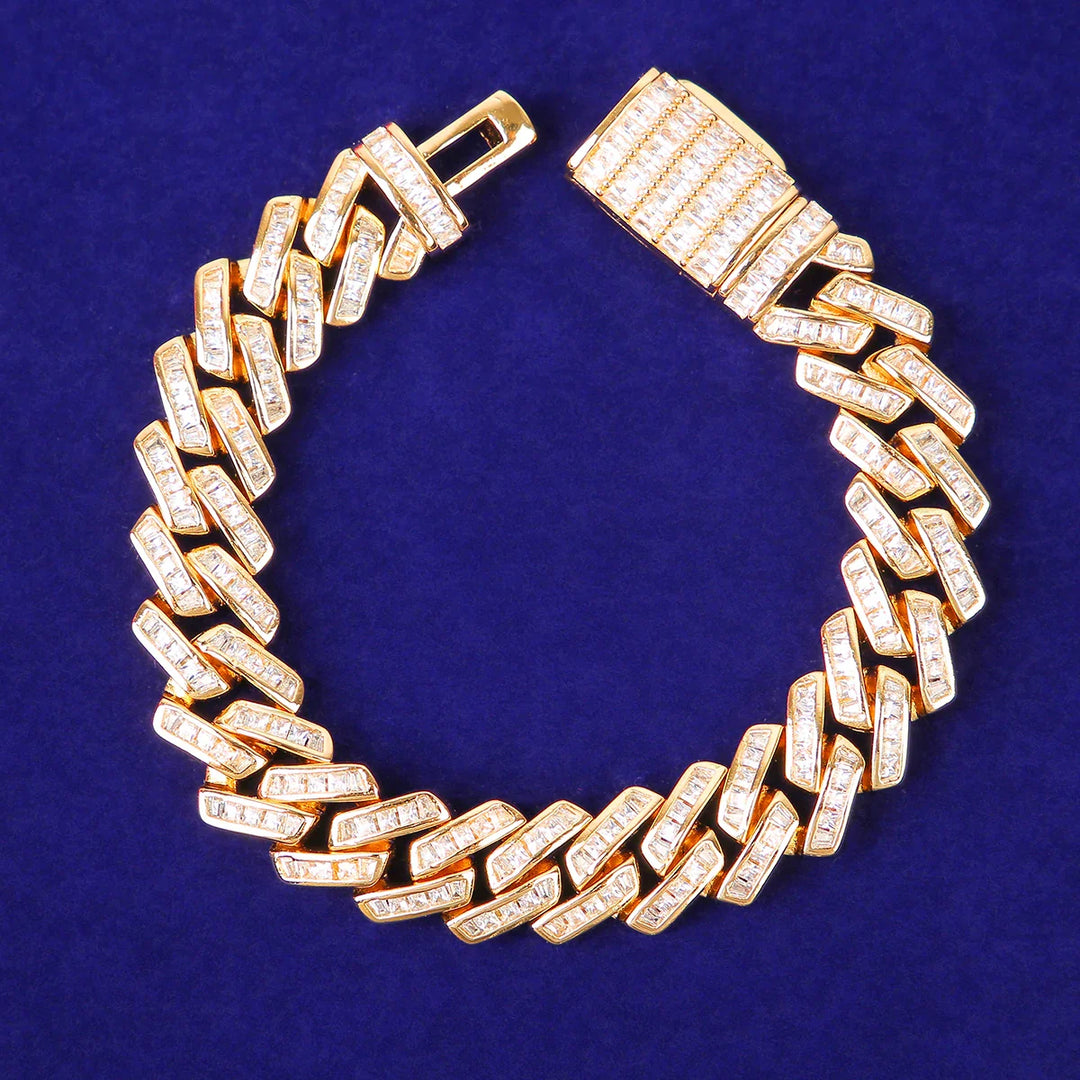 11mm Baguette Elegance Bracelet - 7’’ / Gold