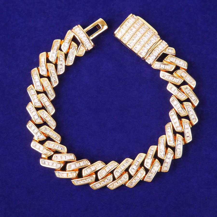 11mm Baguette Elegance Bracelet - 7’’ / Gold