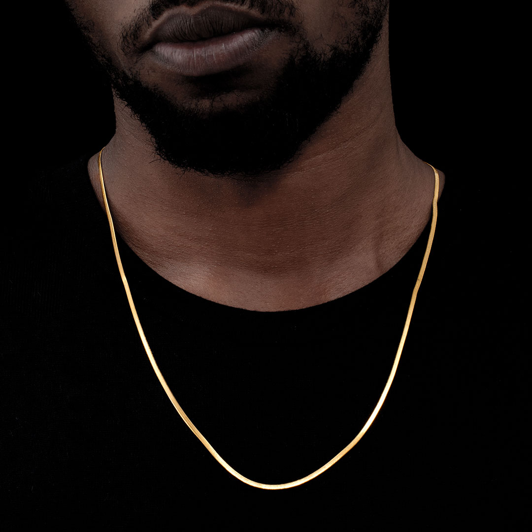 2mm Herringbone Chain - Gold