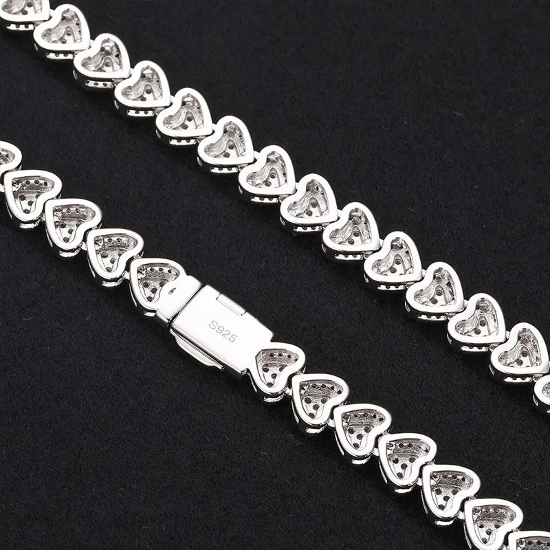 8mm Moissanite Heart Chain