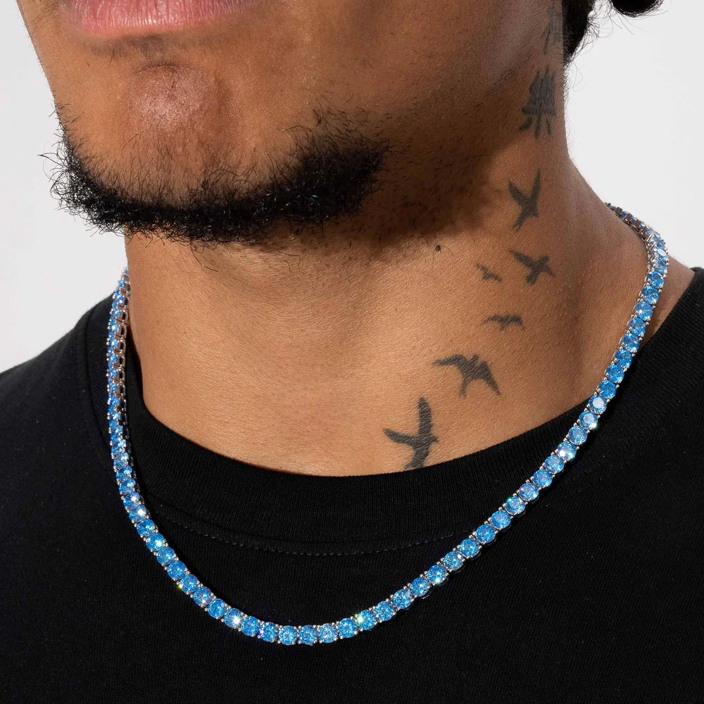 4mm Tennis Chain - Light Blue