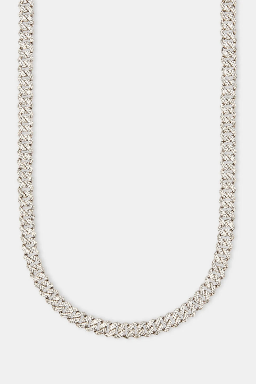 8mm Moissanite Cuban Link Chain  - 925 Silver - D Color - VVS1