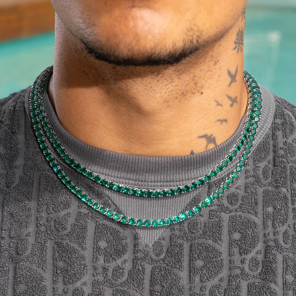 5mm Tennis Chain - Green