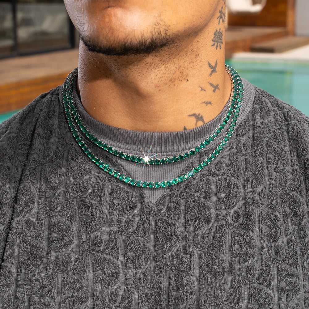 5mm Tennis Chain - Green