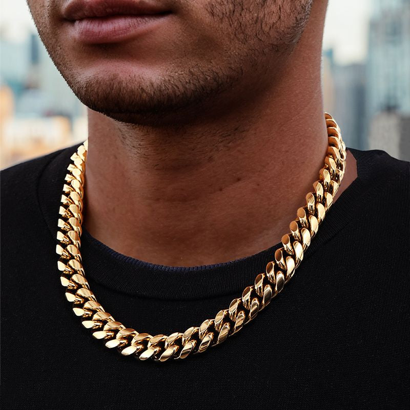 18mm Cuban Link Chain - Gold