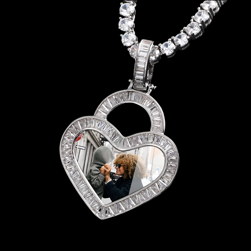 Baguette Custom Photo Medallion Necklace