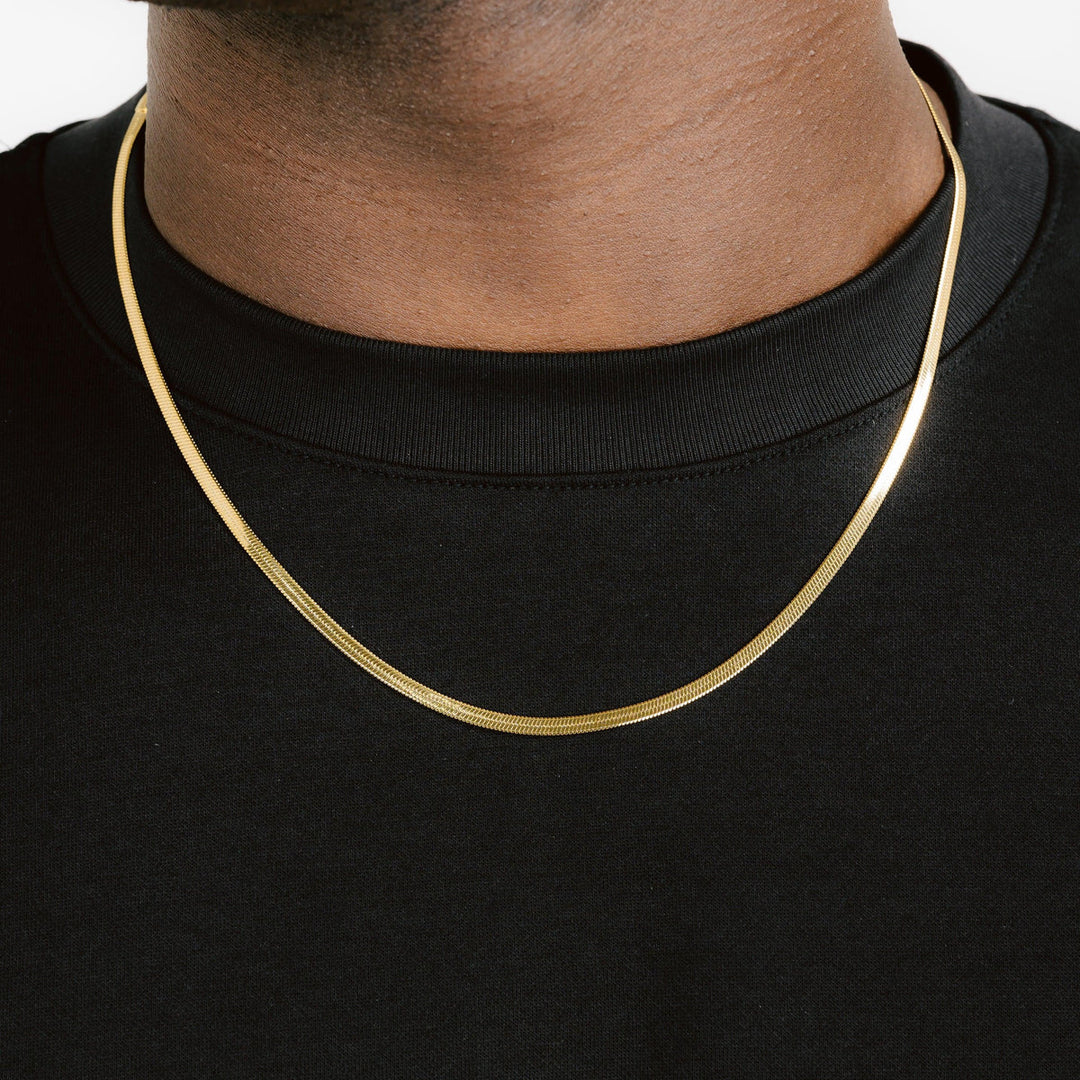 3mm Herringbone Chain - Gold