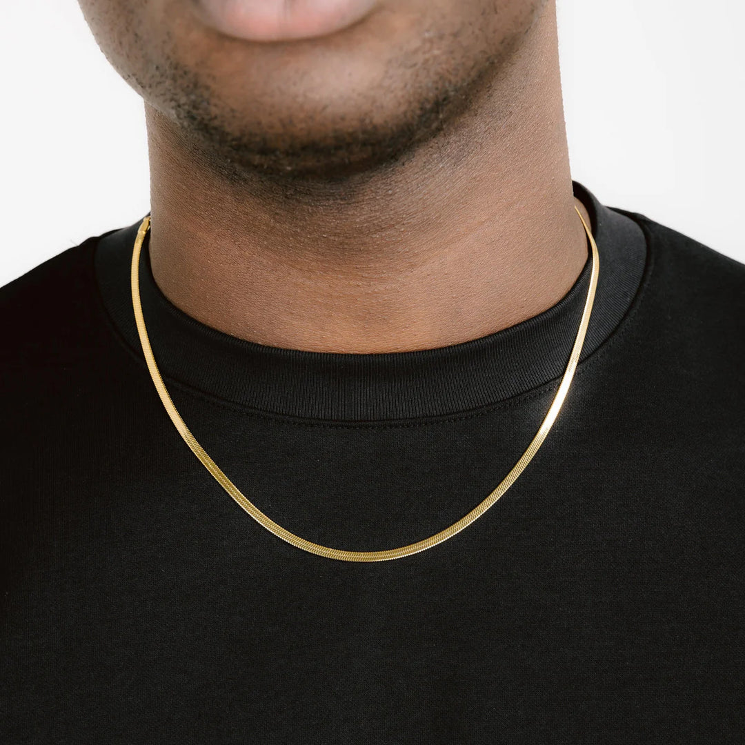 3mm Herringbone Chain - Gold