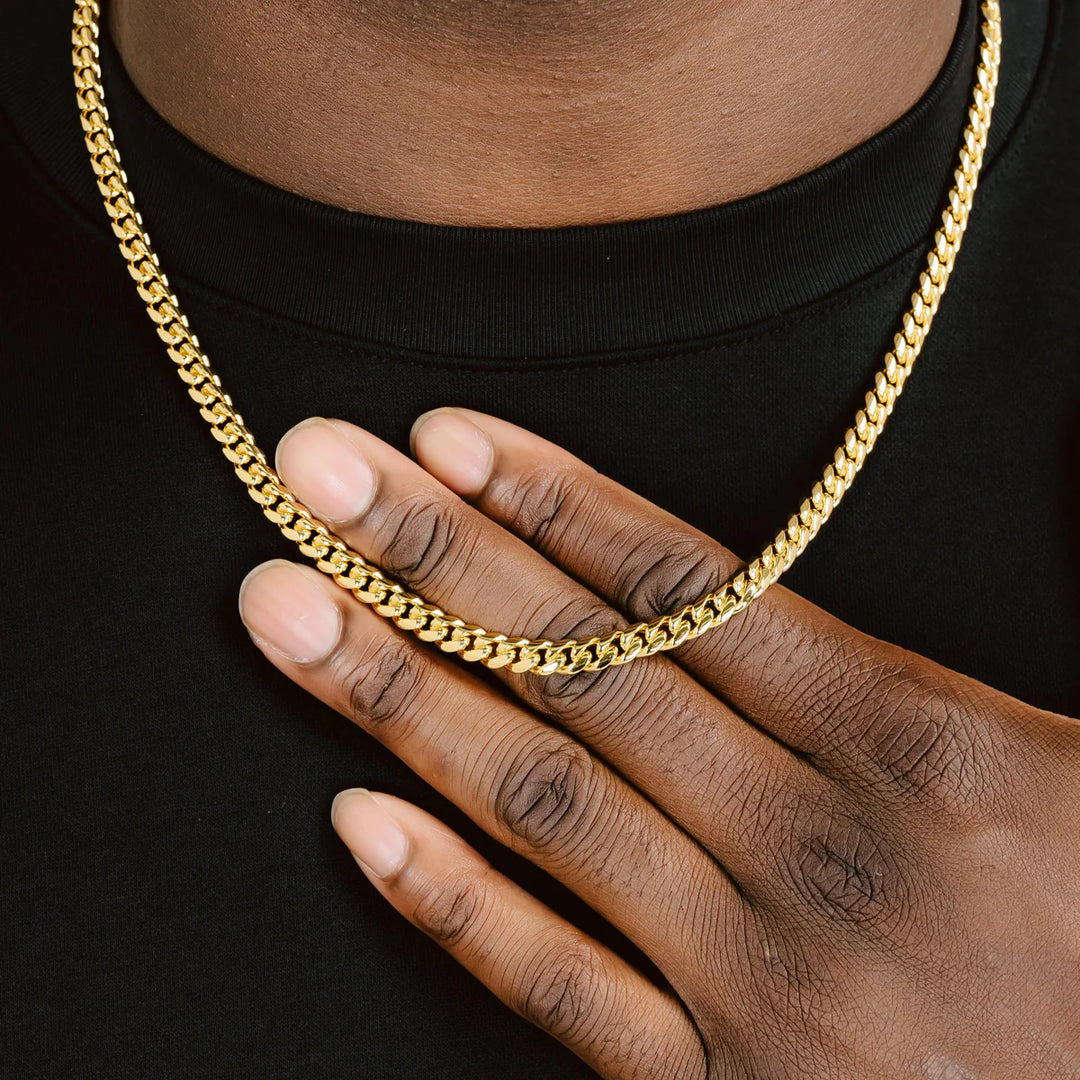 6mm Cuban Link Chain - Gold