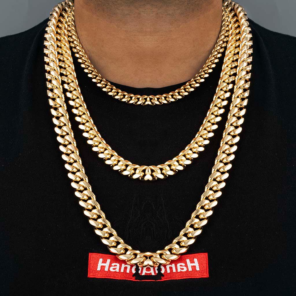 18mm Cuban Link Chain - Gold