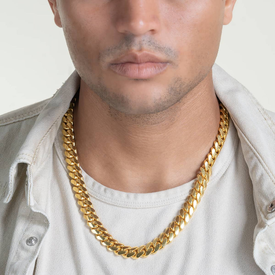 12mm Cuban Link Chain - Gold