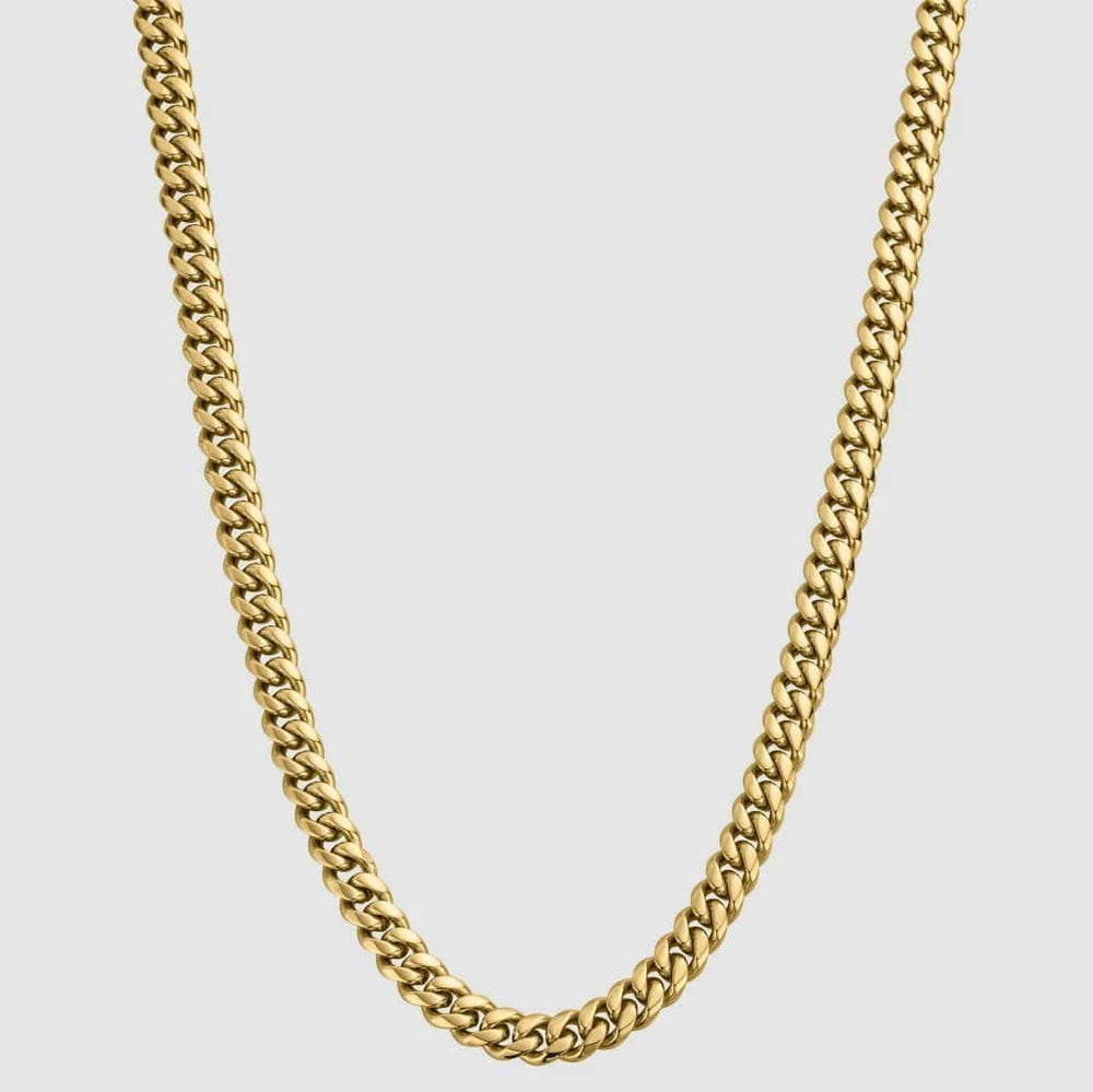 8mm Cuban Link Chain - Gold