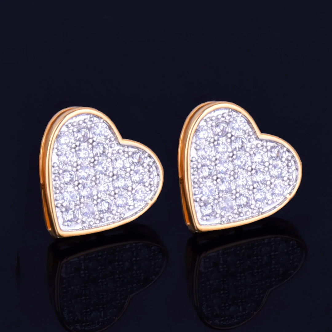 14mm Heart Stud Earrings