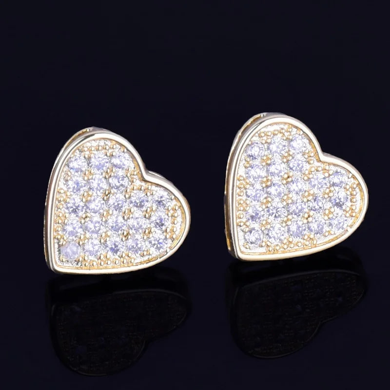 14mm Heart Stud Earrings