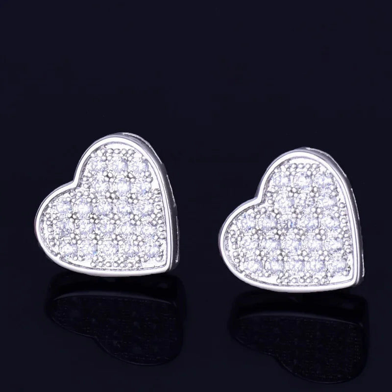 14mm Heart Stud Earrings