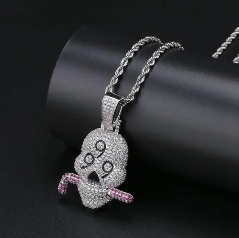 Iced Out 999 Skull Pendant