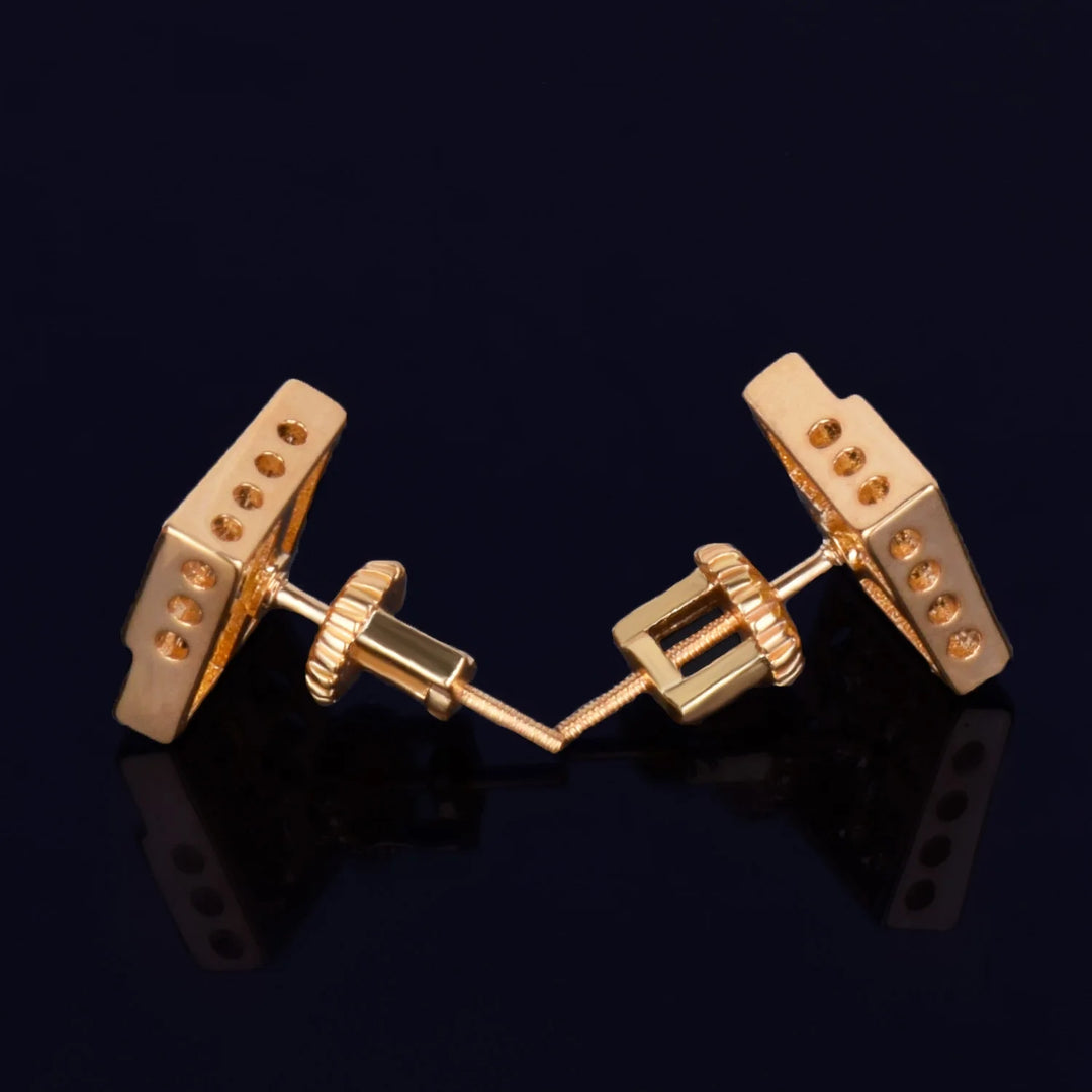 10mm Square Maze Stud Earrings