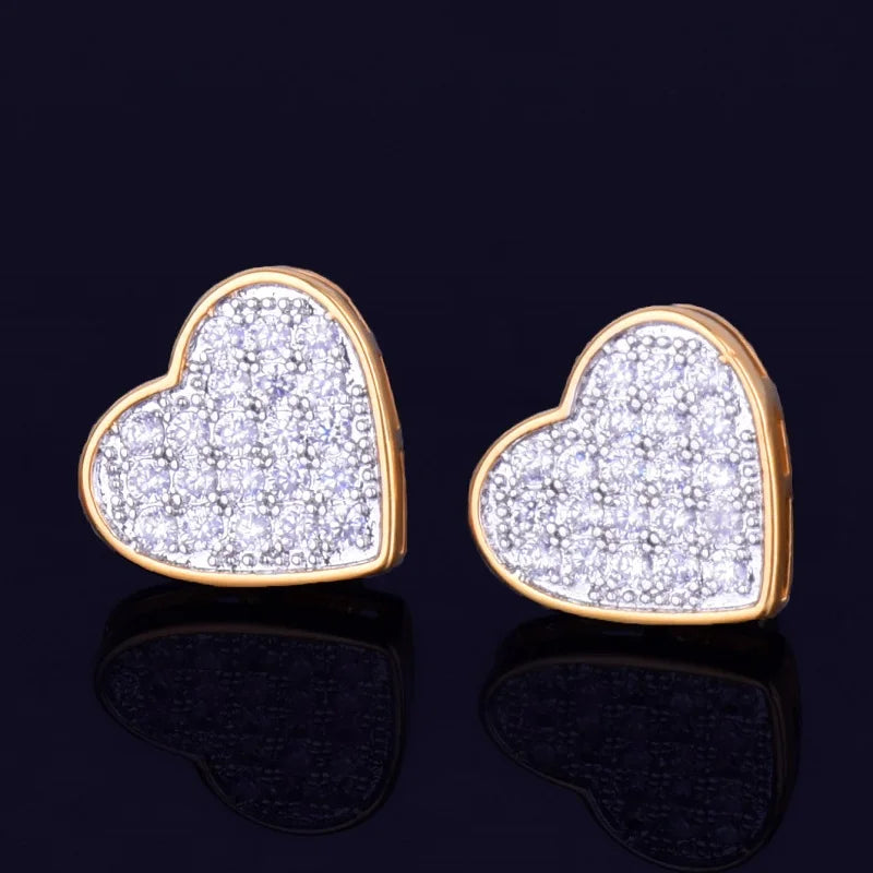 14mm Heart Stud Earrings