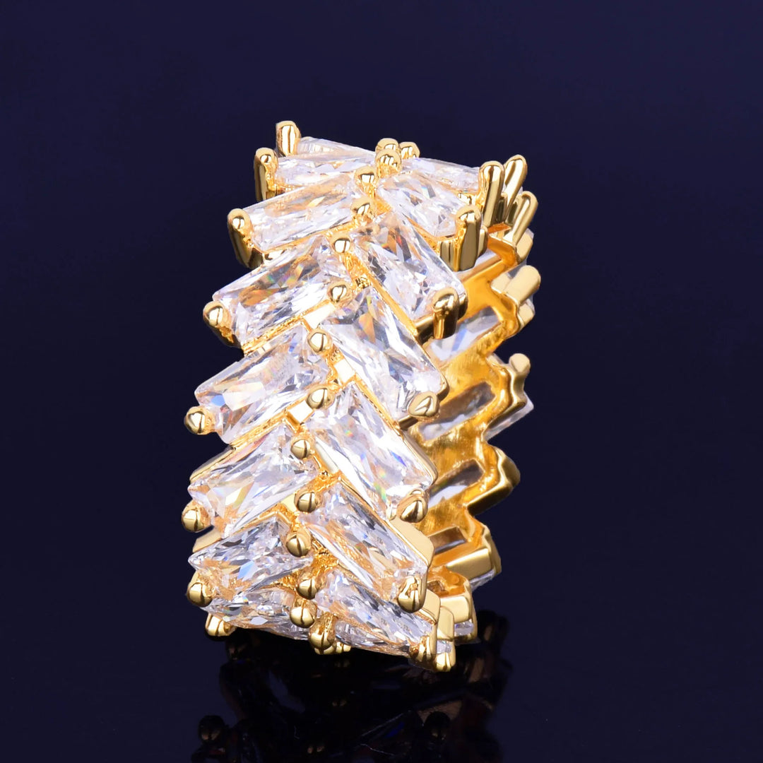 Iced Out Gold Baguette Ring