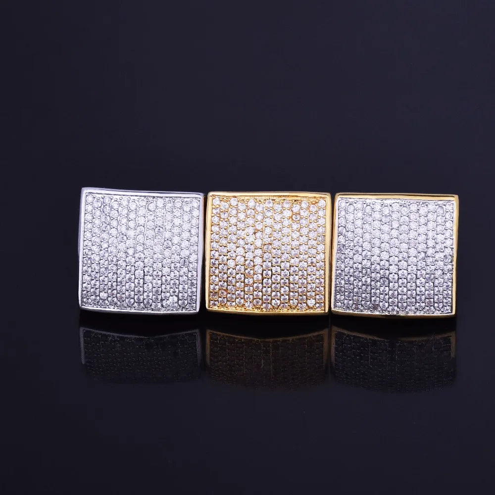 Iced Out Gold Plated Geometric Ring