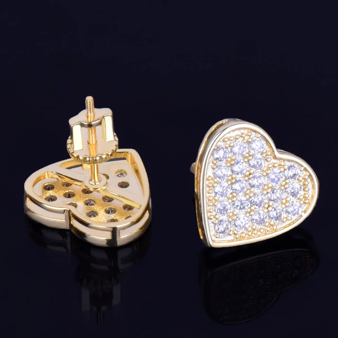 14mm Heart Stud Earrings