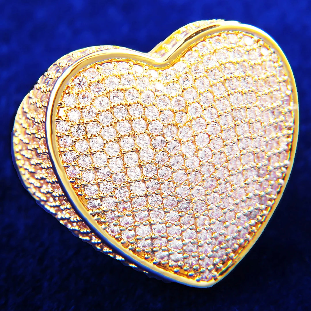 Opulent Gold-Plated Heart Ring