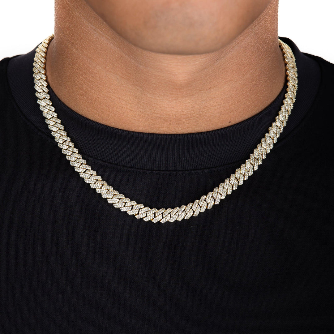 8mm Moissanite Prong Chain - Gold