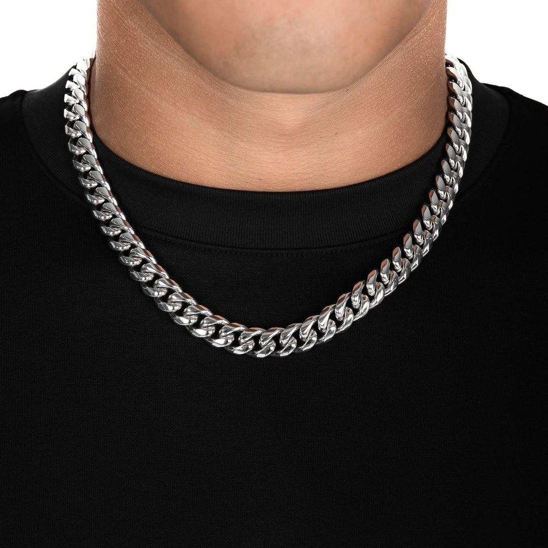 12mm Cuban Link Chain - Silver