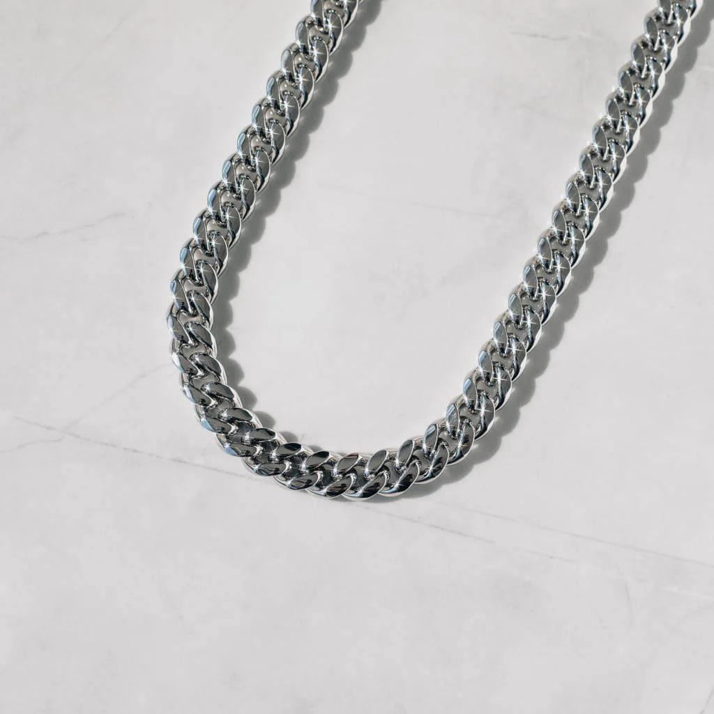 12mm Cuban Link Chain - Silver