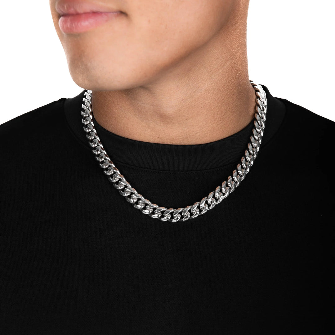 12mm Cuban Link Chain - Silver