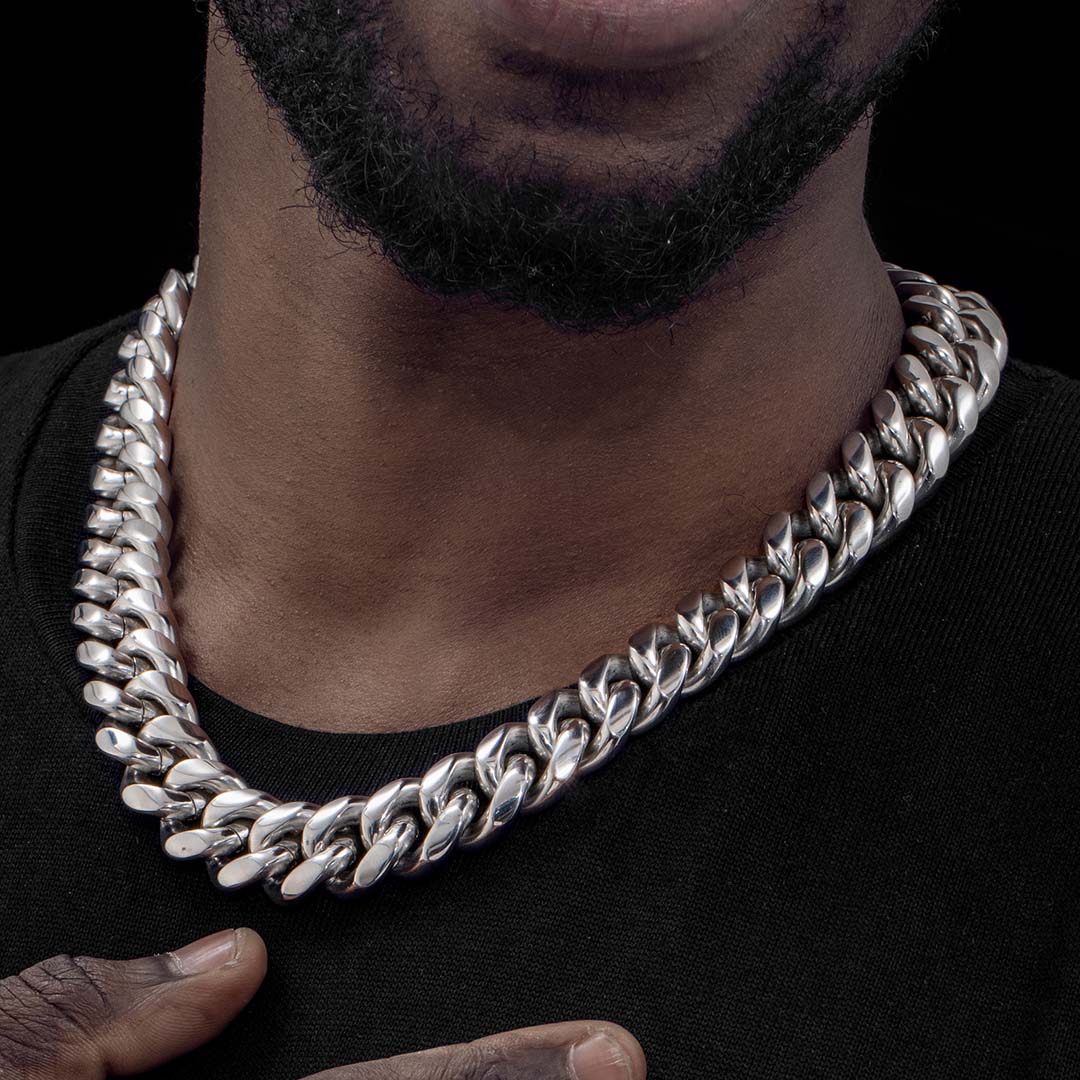 18mm Cuban Link Chain - Silver