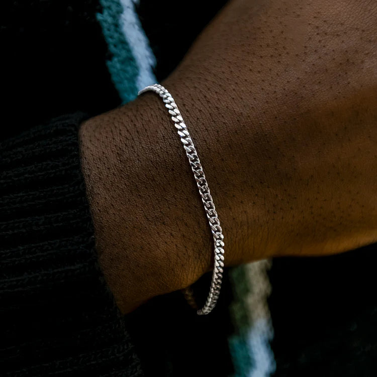 3mm Cuban Link Bracelet - Silver