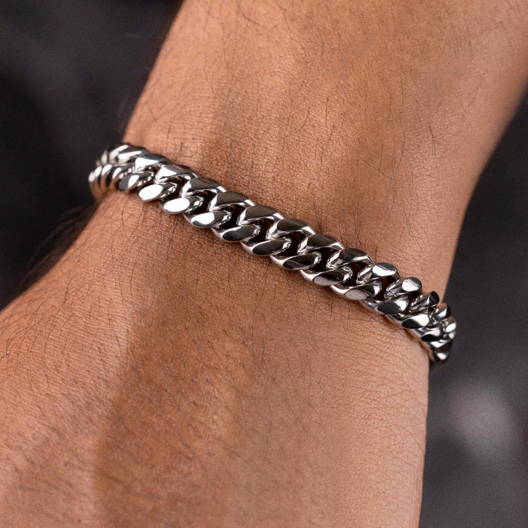 9mm Cuban Link Bracelet - Silver