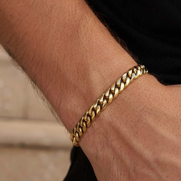 9mm Cuban Link Bracelet - Gold