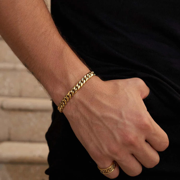 9mm Cuban Link Bracelet - Gold