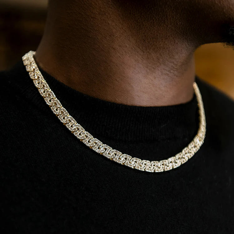 Baguette Chain Link Necklace - Gold