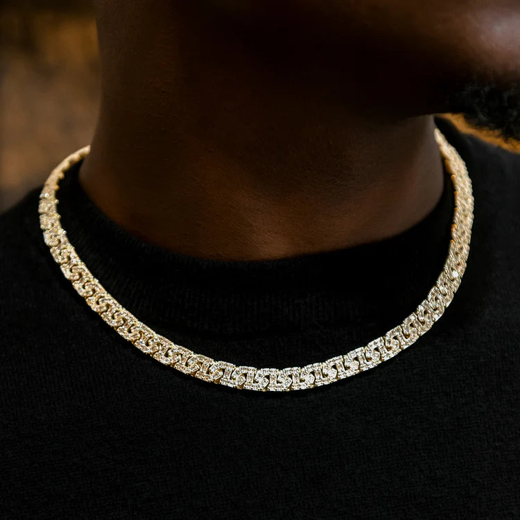 Baguette Chain Link Necklace - Gold