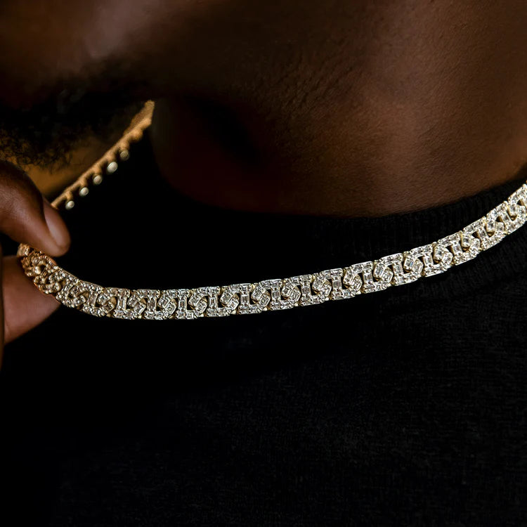 Baguette Chain Link Necklace - Gold