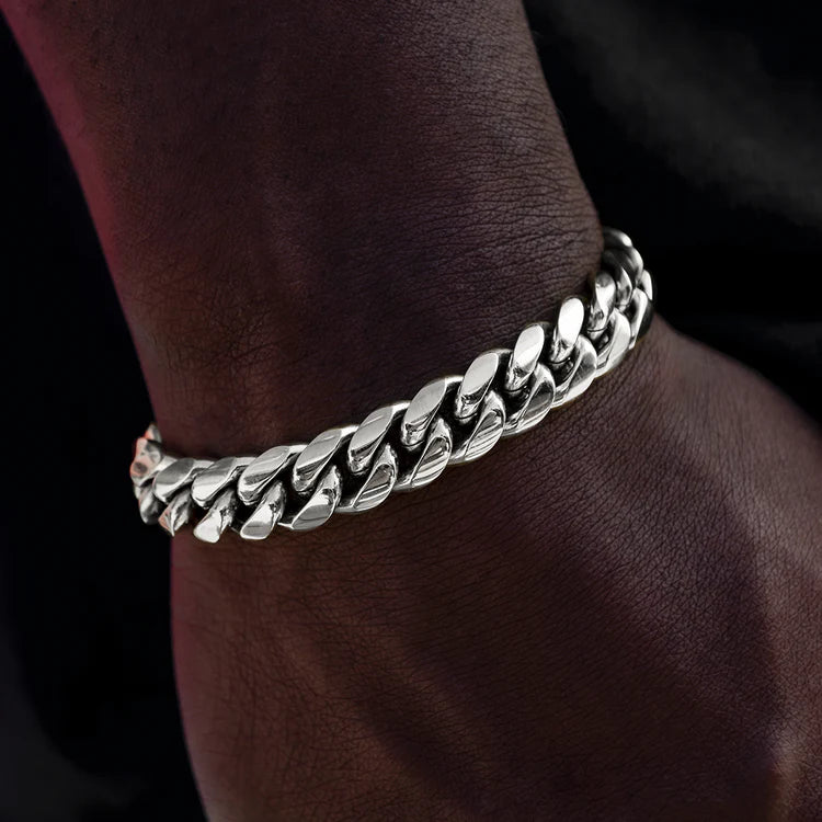 11mm Cuban Link Bracelet - Silver