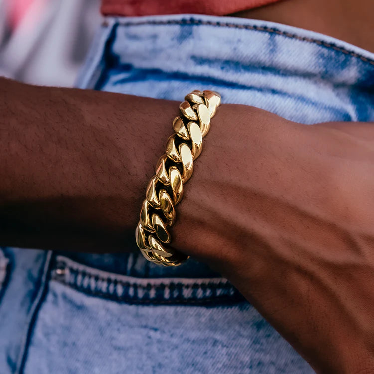 11mm Cuban Link Bracelet - Gold