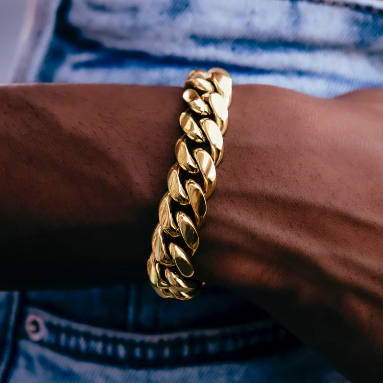 11mm Cuban Link Bracelet - Gold