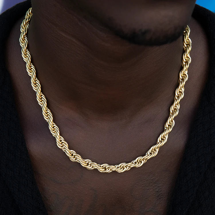 8mm Rope Chain - Gold