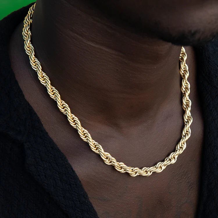 8mm Rope Chain - Gold