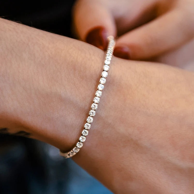 Micro Moissanite Tennis Bracelet - SIlver