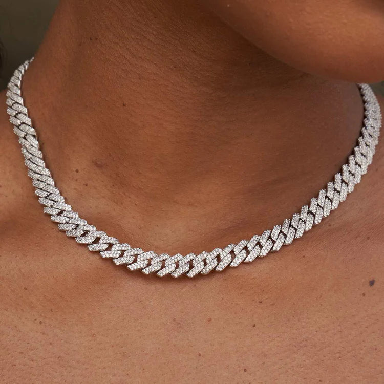 8mm Prong Link Chain - Silver