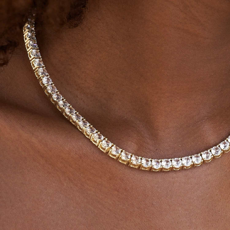 5mm Moissanite Tennis Chain - Gold