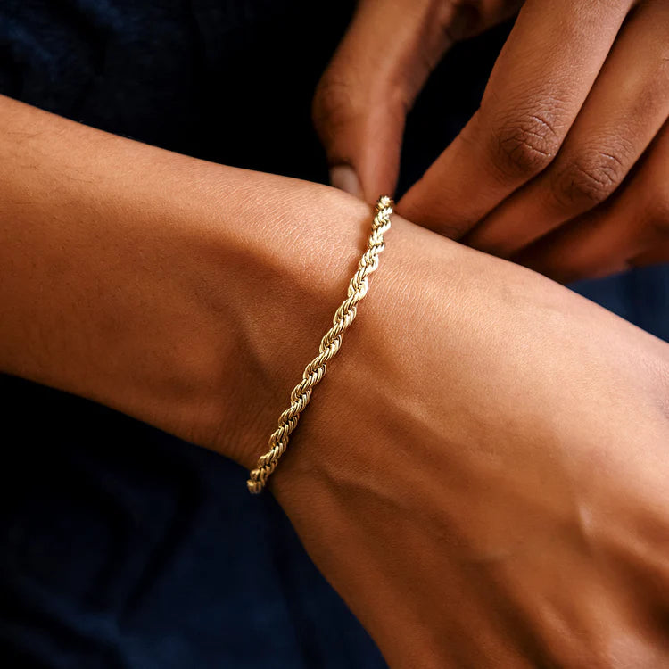 4mm Rope Bracelet - Gold