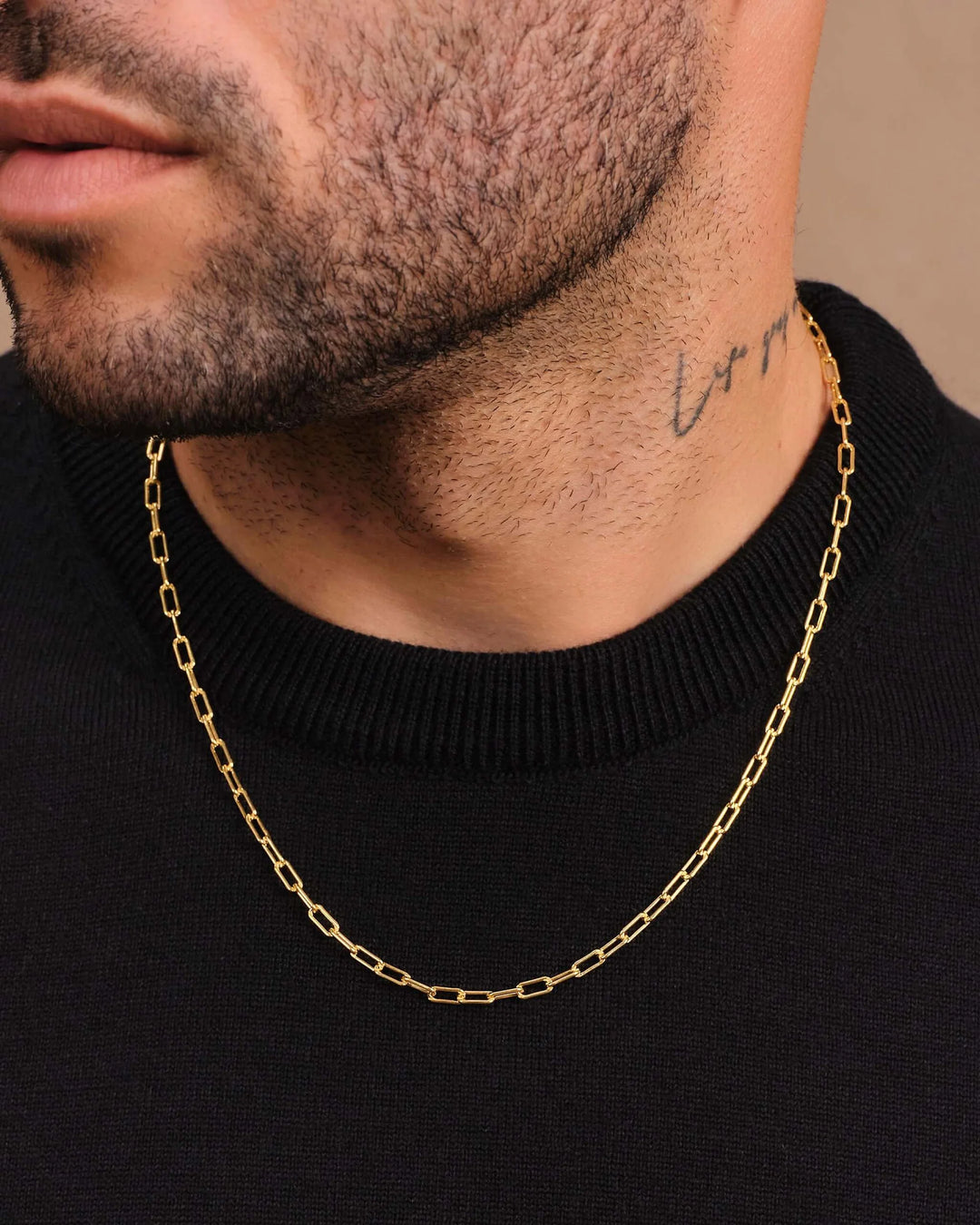 4mm Paperclip Chain - Gold
