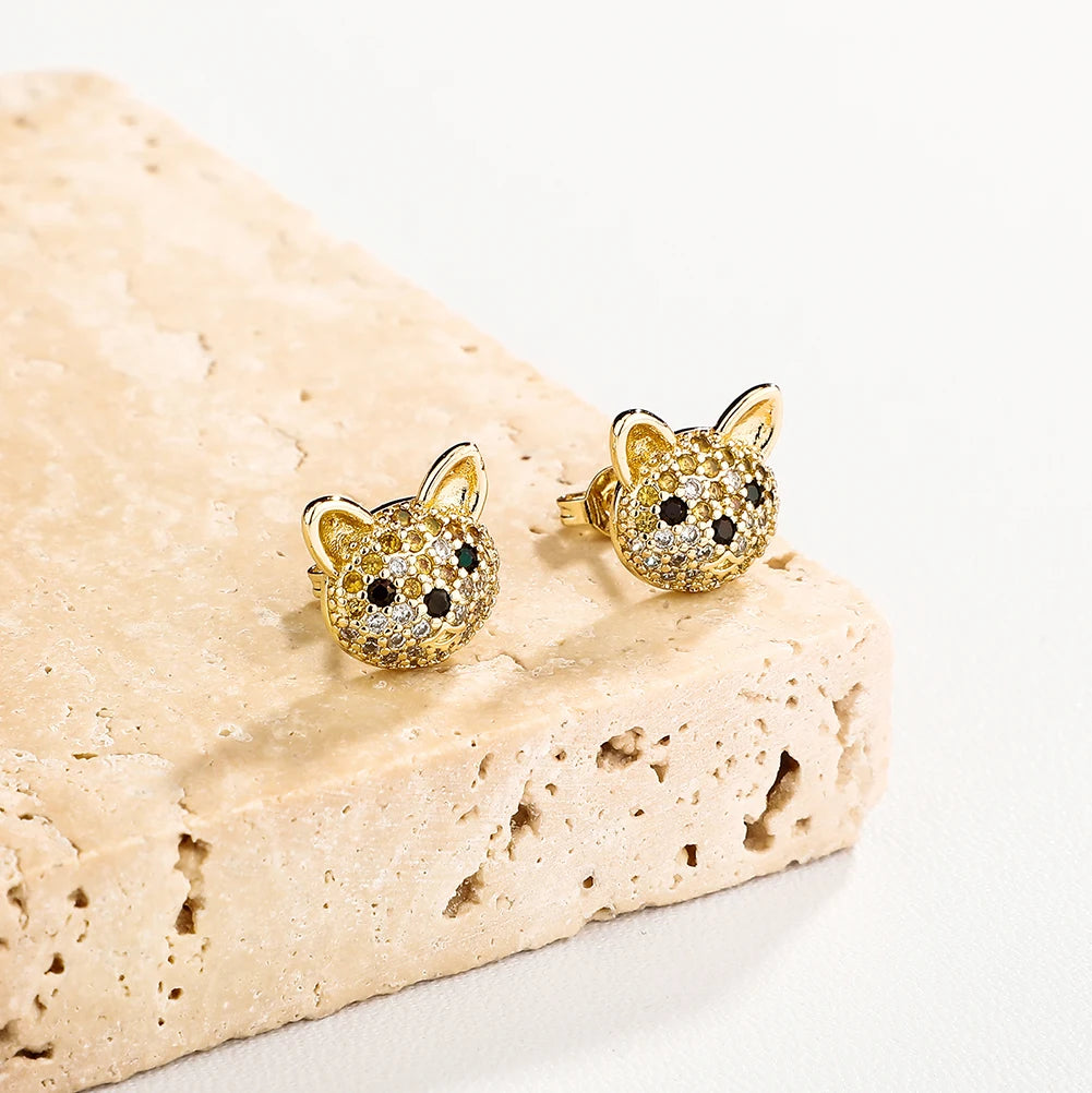 Golden Kitty Studs